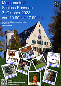 Bild: Plakat Museumsfest Schloss Rosenau 2023
