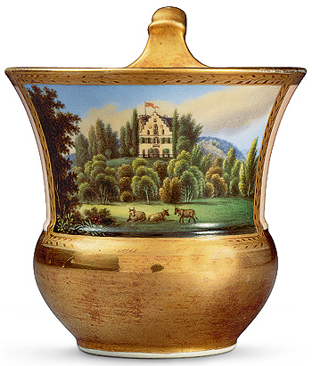 Bild: Tasse mit einer Ansicht von Schloss Rosenau, KPM Berlin, um 1840